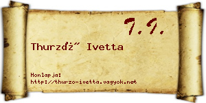 Thurzó Ivetta névjegykártya
